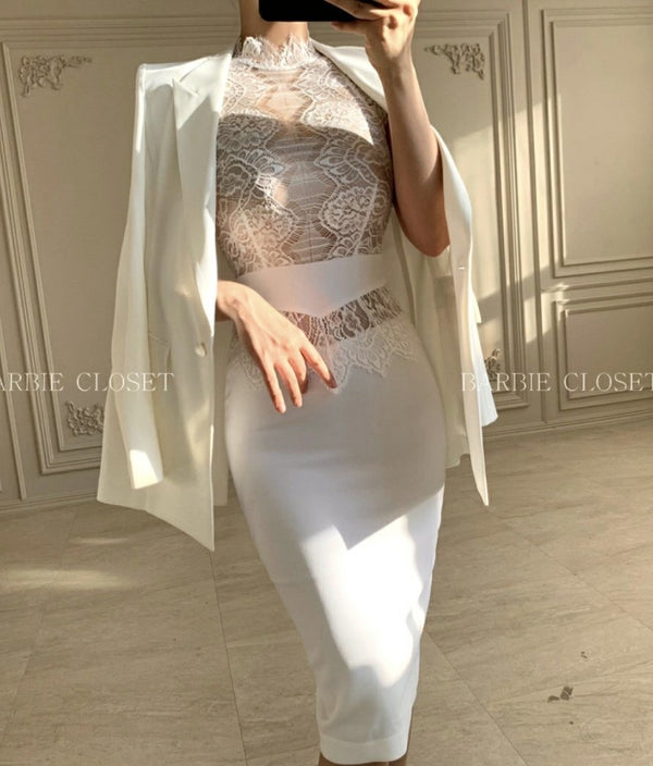 White swan lace dress