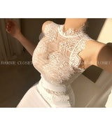 White swan lace dress