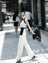 Black & White Halter Jumpsuit