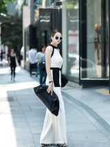 Black & White Halter Jumpsuit