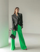 High waisted Wide pants (Pink, Green, Yellow)