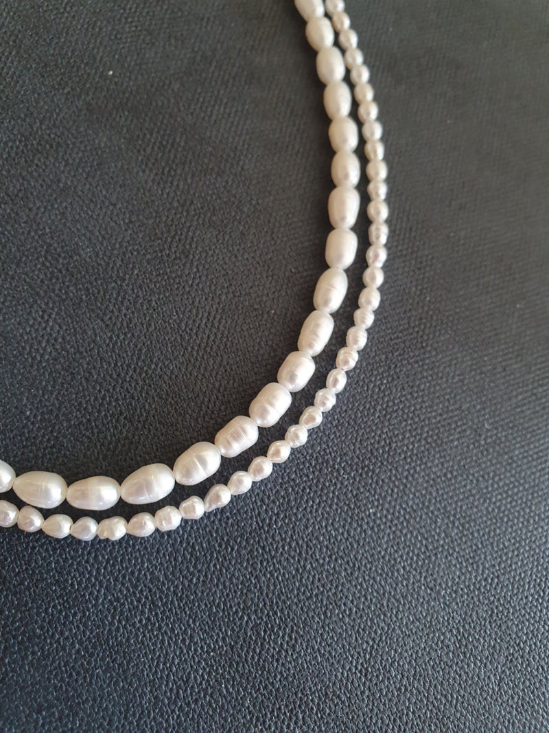 Fresh-water pearl necklace - 18k gold plated